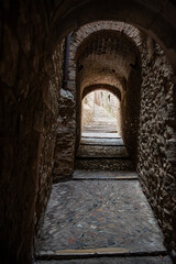 Obraz premium Along the streets of old town Girona, Catalonia. Spain.
