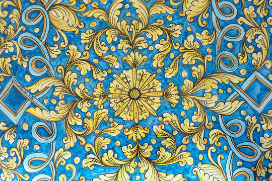 Santo Stefano de Camastra, Sicily, Europe Beautiful ceramic tile