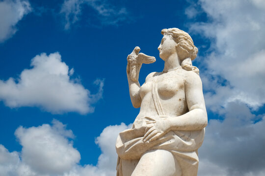 Lisbon, Portugal, Europe Royal Palace 1700's, marble female statue.