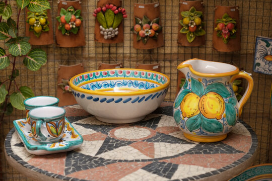 Monreale, Sicily, Europe Traditional Italian pottery