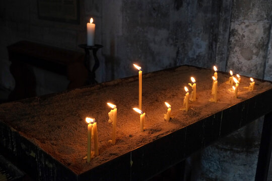 Vienna, Austria, Europe. Candles for memorial offering.