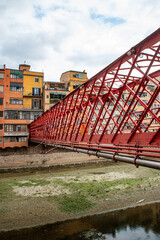 Pont de les Peixateries Velles (Eiffel Bridge), Girona, Catalonia. Spain.