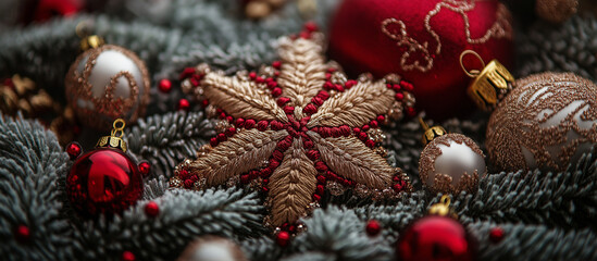 embroidering of a christmas tree decoration