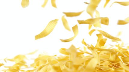 Obraz premium falling raw pasta isolated on white