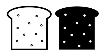 Bread slices Icons set in solid and thin line style