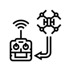signal transmission aerial vehicle line icon vector. signal transmission aerial vehicle sign. isolated contour symbol black illustration