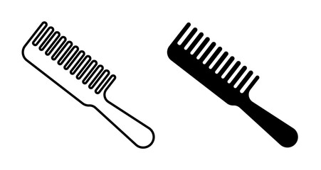 Comb Icons set in solid and thin line style