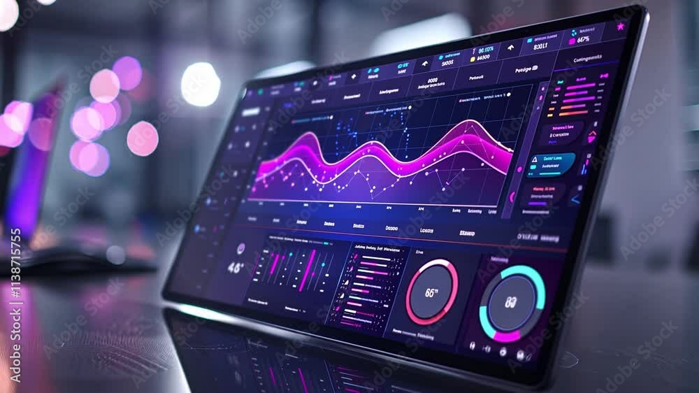 Poster This Colorful analytics dashboard showcases real-time data for therapy applications.
