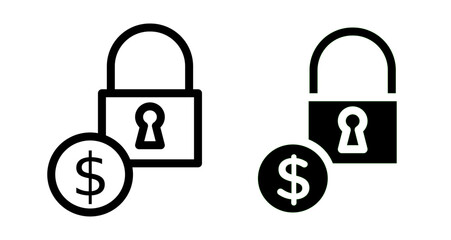 Fixed income Icons set in solid and thin line style