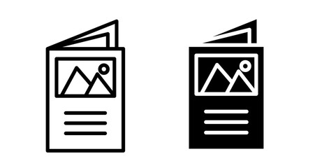 Flyer Icons set in solid and thin line style