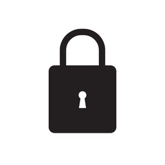 lock glyph icon on white background
