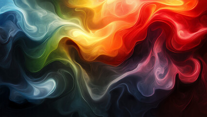 Obraz premium Abstract swirling waves in a mix of vivid and muted colors form a striking pattern. Perfect for adding artistic flair to presentations, web design, or social media.