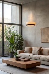 Beautiful Modern Living room Interior with furniture's ,mockup frame , posters, wall -3d Rendering