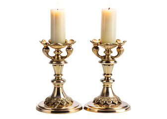 candlestick with candles isolated on white background. Png transparent