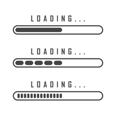 Set of loading bar progress design template