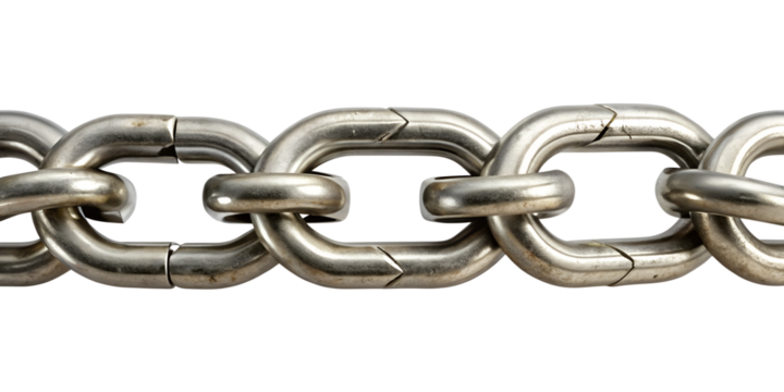 close up of chain isolated on white background. Png transparent