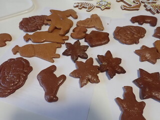 traditional christmass gingerbreads in various shapes