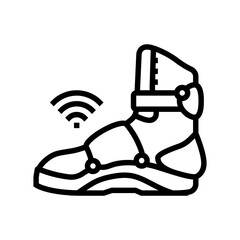 smart shoe wearable line icon vector. smart shoe wearable sign. isolated contour symbol black illustration