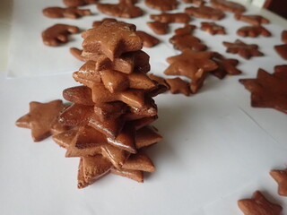 traditional christmass gingerbreads in various shapes