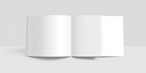 A mockup of a landscape booklet with blank pages, perfect for showcasing designs or artwork, showcase, professional, design