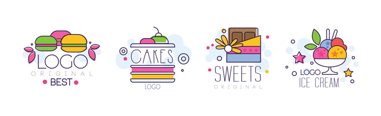 Fototapeta premium Sweet Treat and Dessert Logo and Badge Design Vector Set