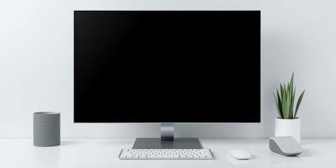 Fototapeta premium A sleek and modern desktop kit with minimalist design elements and stylish color palette, perfect for showcasing UI concepts and technology projects, design, technology
