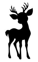 Silhouettes of deer on a white background