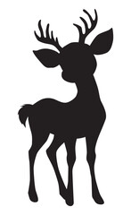 Silhouettes of deer on a white background