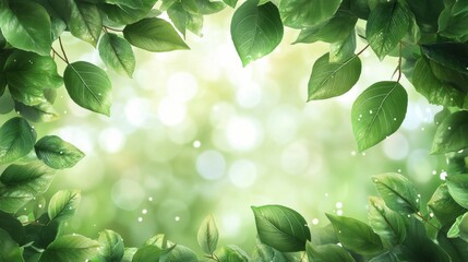 Sunlight filtering through lush green leaves in a serene outdoor setting