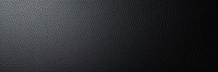 Close-up shot of a sleek black leather texture with subtle grain detail, elegant, leather, material