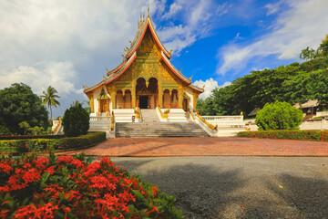 Royal Palace National museum in Luang Prabang  with blue sky