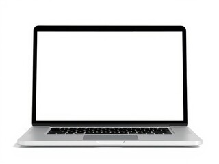 Modern laptop computer mockup with blank screen on white background, mockup, device
