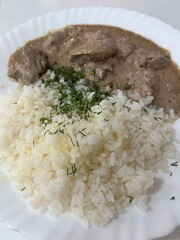 Rice with chicken liver