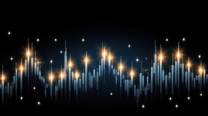 A vibrant green stock market chart features candlestick and bar graphs on a dark background, ideal for woven tapestry design