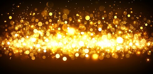 Obraz premium Stars from Christmas lights hanging from fir branches in an abstract, blurred background.