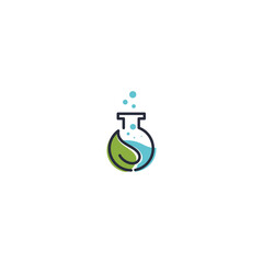 nature lab leaf health premium logo illustration vector icon