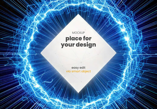 Sign inside Magnetic Electric Field Mockup