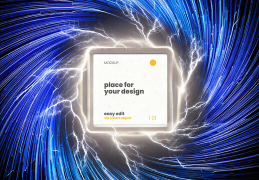 Sign with Magnetic Electric Field Mockup 02