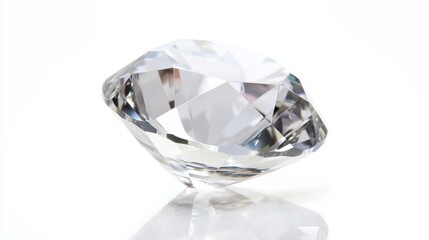 A brilliant diamond gleams under soft light, highlighting its facets and shine