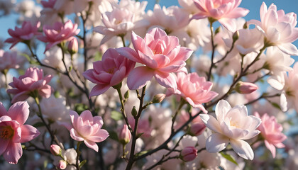 pink magnolia flowers
