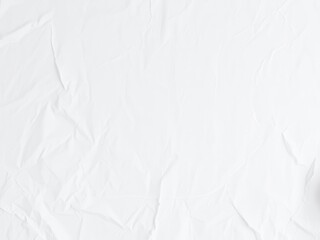 Fototapeta premium Crumpled white paper texture with creases and folds for design projects, rough, texture