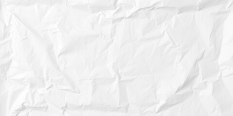 Obraz premium Crumpled white paper texture with creases and wrinkles for design projects, design element, mockup