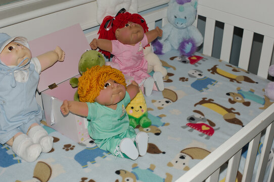 Editorial Use Only October 3, 2023 BabyLand General Hospital Cleveland, Georgia, USA.  Inside pictures. Babyland General Hospital is the "birthplace" of the dolls in a white crib cabbage patch