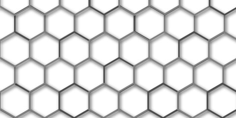 Abstract white and grey hexagon technology geometric pattern concept white background. Use for template, wallpaper, website vector illustration.