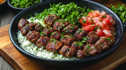 Fresh herb rolls grilled to perfection at a bustling outdoor market in the afternoon
