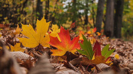 Autumn Leaves on Forest Floor Colors Nature