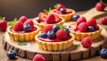 Sweet illustration of fruit tarts