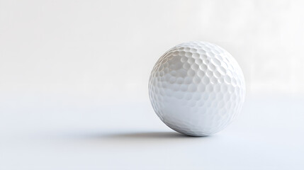 A golf ball isolated against a white background in 3D rendering.