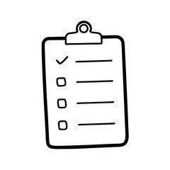 Travel Checklist Line Art on White Background