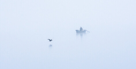 minimal frame in fog